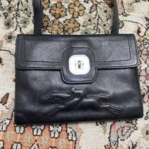 LONGCHAMP pebbled leather wallet with adjustable strap